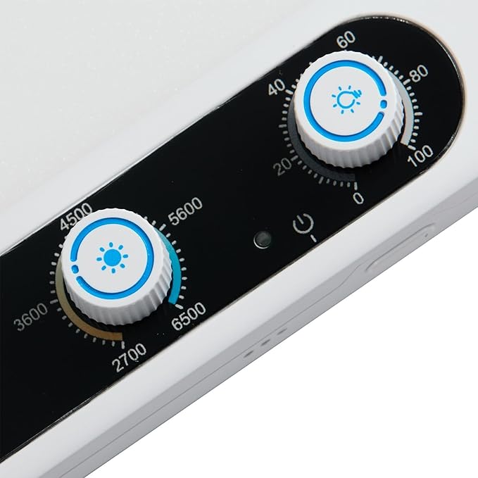 Amaran Verge Bi-Color Edge-lit Rectangular Panel Light, 96+ CRI,0-100% Brightness & 2700K-6500K,Bi-Color,Front-Facing Knobs and APP Control, USB-C PD, Silent for Streaming & Video(White)