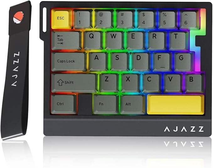 AJAZZ AK029 One-Handed Gaming Keyboard, 29 Keys Wired Keypad, SOCD & DKS, Magnetic Switch, 8KHz Polling, Web Driver Customizable, Portable for Editing/Travel, Aluminum Plate, Black Gray