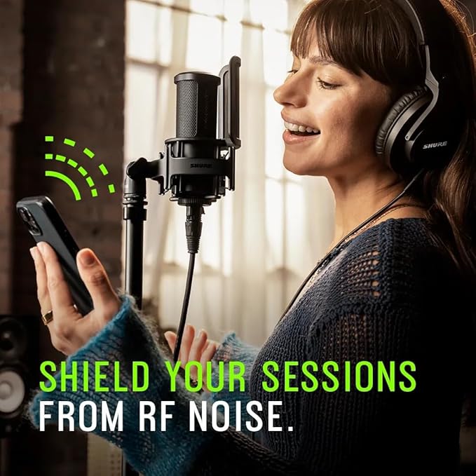 Shure SM4 Studio Recording Microphone Kit, XLR Home Studio Condenser Mic with Mix-Ready Audio - All-Metal Construction, Includes Detachable Magnetic Pop Filter & Shock Mount (SM4-K-KIT)