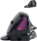 Wireless Mouse Large Angle Adjustable Ergonomic Vertical Upright Carpal Tunnel Ergo Right Hand 6 buttons USB Optical Mice for PC Laptop Computer Gift,3600 DPI,Removable Palm Rest,RGB Light