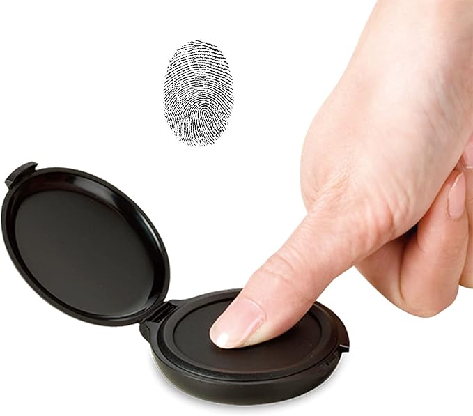 1 Pack Thumbprint Fingerprint Ink Pad Stamp Pad for Notary Supplies Identification Security ID Fingerprint Cards Law Enforcement Fingerprint Black Stamp Ink pad