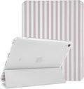 Lovmooful Compatible for iPad Air 6th 11-inch M2 (2024),iPad Air 5/4 (2022/2020 5th/4th Generation 10.9-Inch) Case with Pencil Holder Cute Striped Design Soft TPU Trifold Stand Protective-Apricot