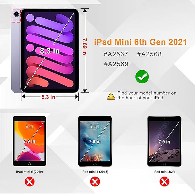 Kids Case for iPad mini 7 (A17 Pro) 2024 /iPad Mini6 2021, Light Weight Heavy Duty/Shockproof/Drop Proof with Handle/Kickstand, Child Friendly Cover for iPad mini 7th/6th Gen 8.3inch (Blue)