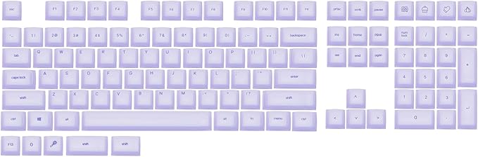 EPOMAKER AegisSil Keycap Set, Silicone Material, Cherry Profile, 113 Keys, 65%/75%/96%/Full Size, Custom Keyboard Keycaps Set for Cherry MX, Kailh, Outemu, Gateron Mechanical Gaming Keyboard (Purple)