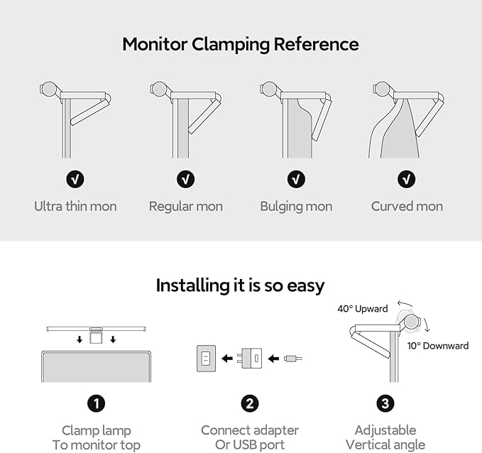 LYMAX Monitor Light Bar, Eye-Care USB Computer Lamp with Wireless Remote, Motion Sensor, Fit for All Monitor, Adjustable Color Temperature/Brightness, No Screen Glare for Home Office Gaming Desk Lamp
