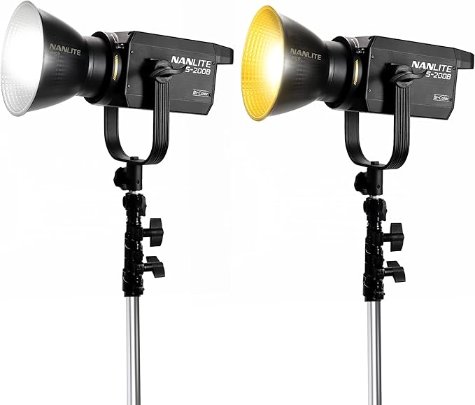Nanlite FS-200B 220W Bi-Color LED Video Light, 2700K–6500K Continuous Studio Light with Bowens Mount, High CRI TLCI, Quiet Fan, App Control for YouTube, Photography, Filmmaking & Live Streaming
