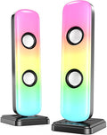 NJSJ Computer Speakers for Desktop, 20W Hi-Fi Stereo Gaming Speakers with Bluetooth & 3.5mm Aux-in Connection, Controllable RGB Lights, AC Adapter Powered PC Speakers for Laptop, Monitors, Phones, TV