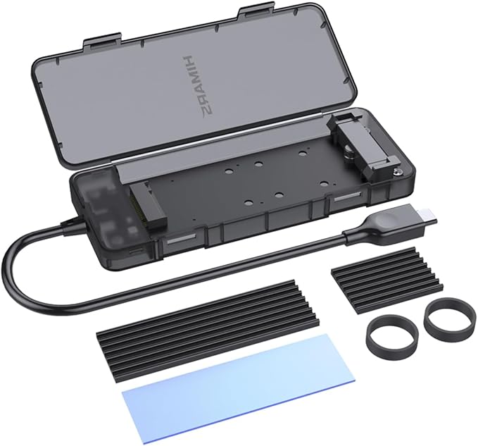 HIMARS US-2575 M.2 NVMe PCIe SSD Enclosure USB 3.2 Gen 2 Type C Tool-Free External SSD Case (US-2575)