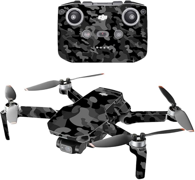 MightySkins Compatible with DJI Mini 2 Portable Drone - Black Camo | Protective, Durable, and Unique Vinyl Decal wrap Cover | Easy to Apply, Remove, and Change Styles | Made in The USA
