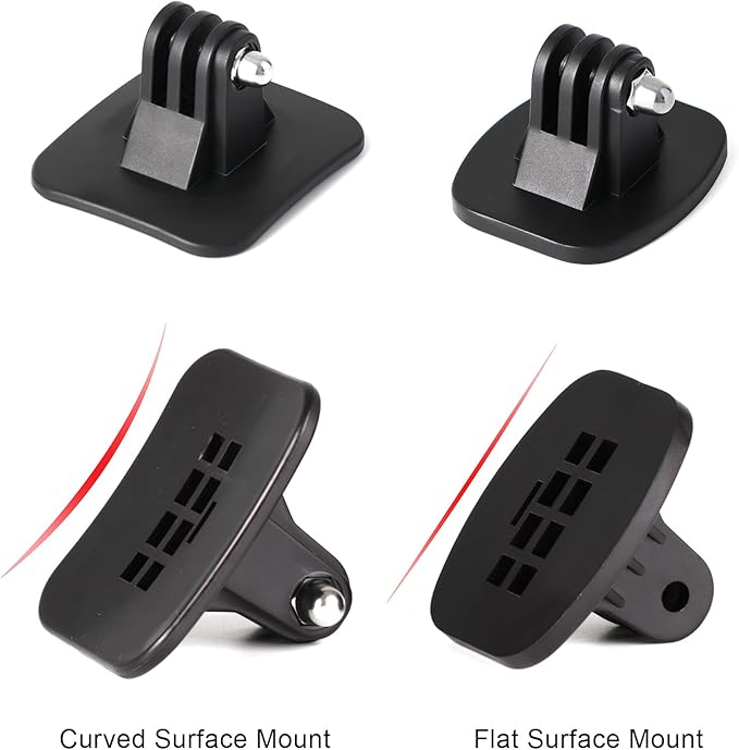 HSU Adhesive Mounts Helmet Adhesive Sticky Mounts Flat & Curved 3M Mount for All GoPro Cameras and Other Action Cameras
