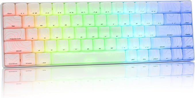 OHY XVX HE68 60 Percent Gaming Keyboard,Hall Effect Magnetic Switches, CNC Aluminum Frame, Rapid Trigger Keyboard w Topographic IMD Keycaps, 8KHz Polling Rate, Adjustable Actuation,Hot-Swap-White
