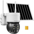 4G LTE Cellular Security Camera No Internet Needed, No WIFI Security Cameras Wireless Outdoor, Solar Camera With SIM Card, PIR Sensor, 360 PTZ, 2K HD, 2-Way Talk, Free Cloud Storage (Need Apply)