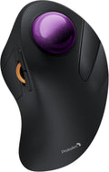 ProtoArc Wireless Bluetooth Trackball Mouse, EM03 NL Ergonomic Rollerball Mouse Rechargeable Computer Mice, 3 Device Connection, Compatible with PC, iPad, Mac, Windows-Purple Ball