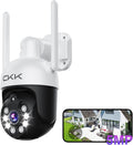 CKK 2K Security Camera Wireless Outdoor, 2.4G/5G Wireless, 360 Degree PTZ, PIR Motion Detection, Color Night Vision, 2-Way Talk, IP66 Waterproof, Audible & Floodlight Alarm for Home, Garage and Yard