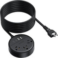 NTONPOWER 2 Prong Extension Cord 15ft, 1875W/15A 2 Prong Power Strip, 2 Prong to 3 Prong Outlet Adapter with Rotatable Plug, 3 AC Outlets 4 USB(2 USB C), Wall Mount, Ideal for Older House, Home Office
