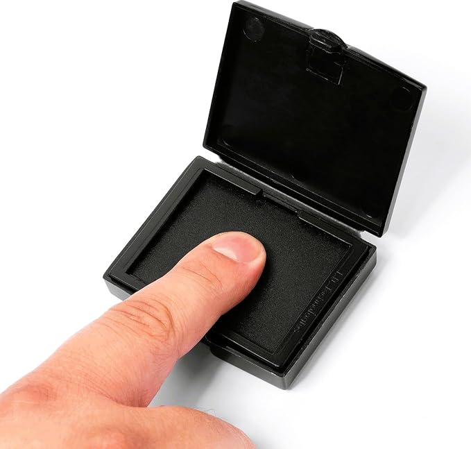 Inkless Fingerprint Pad – Black (6-Pack), Quick-Dry No-Mess Thumbprint Ink Pad for Notary Public and ID Verification, Non-Toxic & Reusable