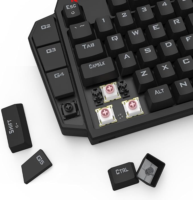 Redragon K585 HE Rapid Trigger Gaming Keyboard, 8K Wired One-Handed Mechanical Keyboard w/Next-Gen UltraMag 100% POM Silky Magnetic Switch, Dual-Module Floating Structure Design, Detachable Wrist Rest
