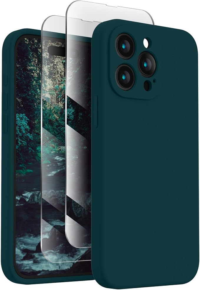 FireNova Designed for iPhone 15 Pro Case, Silicone Upgraded [Camera Protection] Phone Case, Soft Anti-Scratch Microfiber Lining Inside, 6.1 inch, Teal