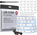 BTF-LIGHTING IP68 Waterproof Outdoor RGBW LED Strip 5050SMD RGB+Cool White(6000K-7000K) 4 Color in 1 DC24V 5m 16.4ft 60LED/m Multi-Colored Light White PCB Can Work Outdoor(No Adapter or Controller)