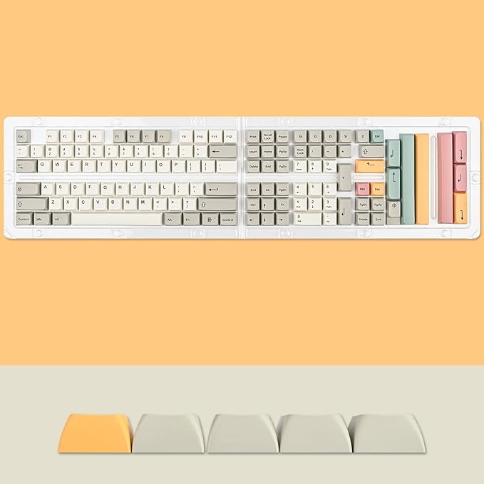 Guffercty kred 9009 Retro XDA Profile Keycaps Set - Minimalist Dye-Sub PBT Compatible with 60%/65%/75%/96% Mechanical Keyboards (9009-XDA)