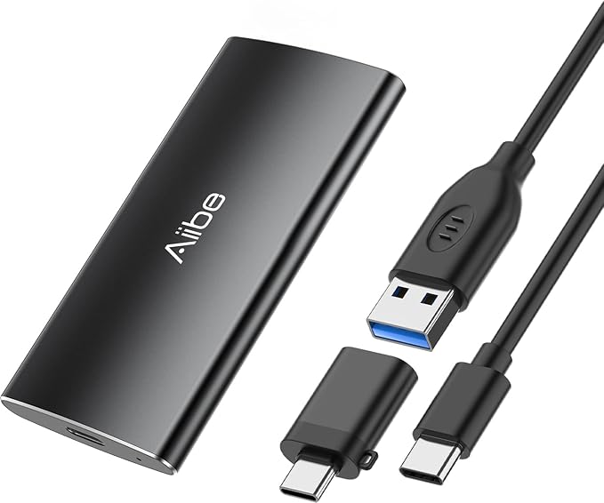Aiibe 500GB External Solid State Drive USB C Portable SSD USB 3.2 Gen 2, Up to 1050MB/s, External SSD 500GB External Hard Drive for iPhone 15/Pro, Laptop, Mac and PS4 (Black)