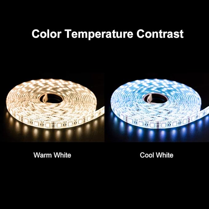 BTF-LIGHTING RGBW LED Strip Lights,UL Listed,5050 4 Colors in 1 RGB + 2700K-3000K Warm White,24V DC,16.4ft/5m 60LEDs/m 12mm Black PCB, IP65 Waterproof for Home Decoration(No Adapter or Controller)