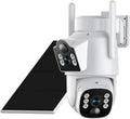 Camcamp Dual Lens Solar Security Cameras Wireless Outdoor System, 1 Camera (2 Views), 2.4/5 GHz WiFi, 2K Color Night Vision, 2-Way Audio, APP Remote, 0 Monthly Fee (1PC-Camera)