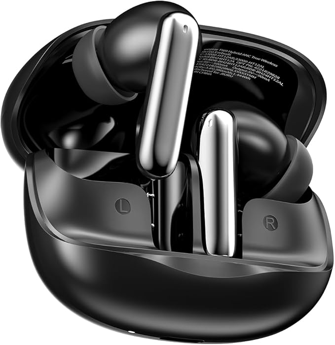 wegear Hybrid Active Noise Cancelling Wireless Earbuds, 6 Mics AI Clear Calls, 12mm Drivers Deep Bass Stereo Sound, 30H Playtime, True Wireless Earbuds, Bluetooth 5.4 Ear Buds, Comfort Fit (Black)