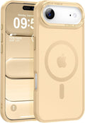 Newfuture Magnetic for iPhone Air Case [Compatible with Magsafe] [Military Grade Drop Protection] Translucent Matte Anti-Scratch Shockproof Protective Phone Cover 6.5 Inch, Creamy Yellow