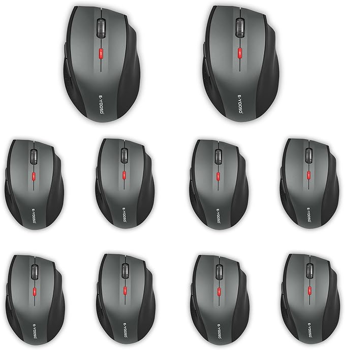 E-YOOSO Wireless Mouse for Laptop, Portable Optical Computer Mouse, 6 Buttons, Cordless 2.4GHz with USB Receiver, 5-Level 4800 DPI, 18 Months Battery Life for PC Chromebook Windows Mac