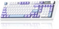 AK980 97Keys Tri-Mode Full Mechanical Keyboard, Gasket-Mounted, Hot-Swappable, 1.14” TFT Smart Display, Bluetooth 5.1/2.4G Wireless/Wired, PBT Keycaps RGB Backlit (Purple, Gift Linear Switch)
