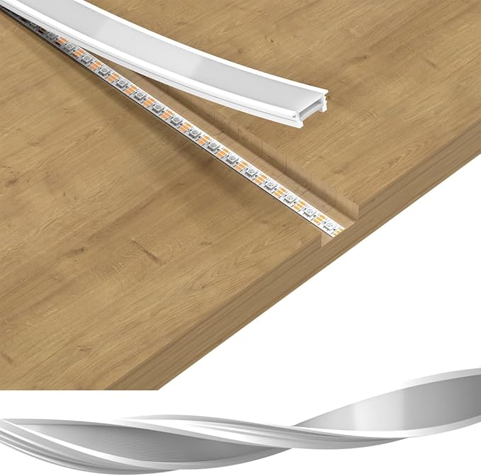 BTF-LIGHTING Silicone LED Channel System 16.4Ft Flexible Milky White Cover DIY Spotless Tube for ≤18mm Width LED Strip,Neon Rope Light Channel Diffuser, for Kitchen Cabinet, Room, Patio(No LED Strip)
