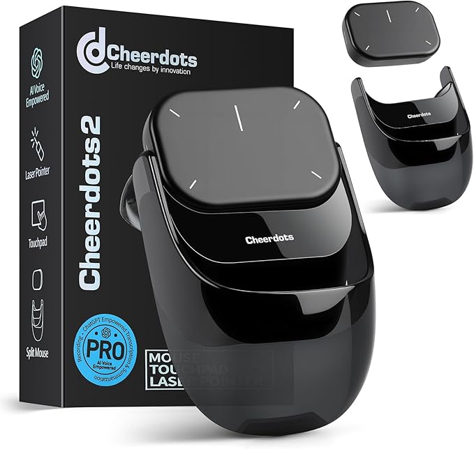 2026 Upgraded AI Voice Mouse - Wireless Air Mouse with AI Voice Assistant, 12 Languages Translation, Meeting Transcription & Summary - Detachable Computer Mouse, Presentation Clicker for Laptop