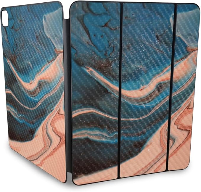 Carbon Fiber Skin Compatible with Apple Smart Folio for iPad Pro 13-inch (M4/M5) 2025 - Sea Dunes - Premium 3M Vinyl Protective Wrap Decal Cover - Easy to Apply | Crafted in The USA by MightySkins