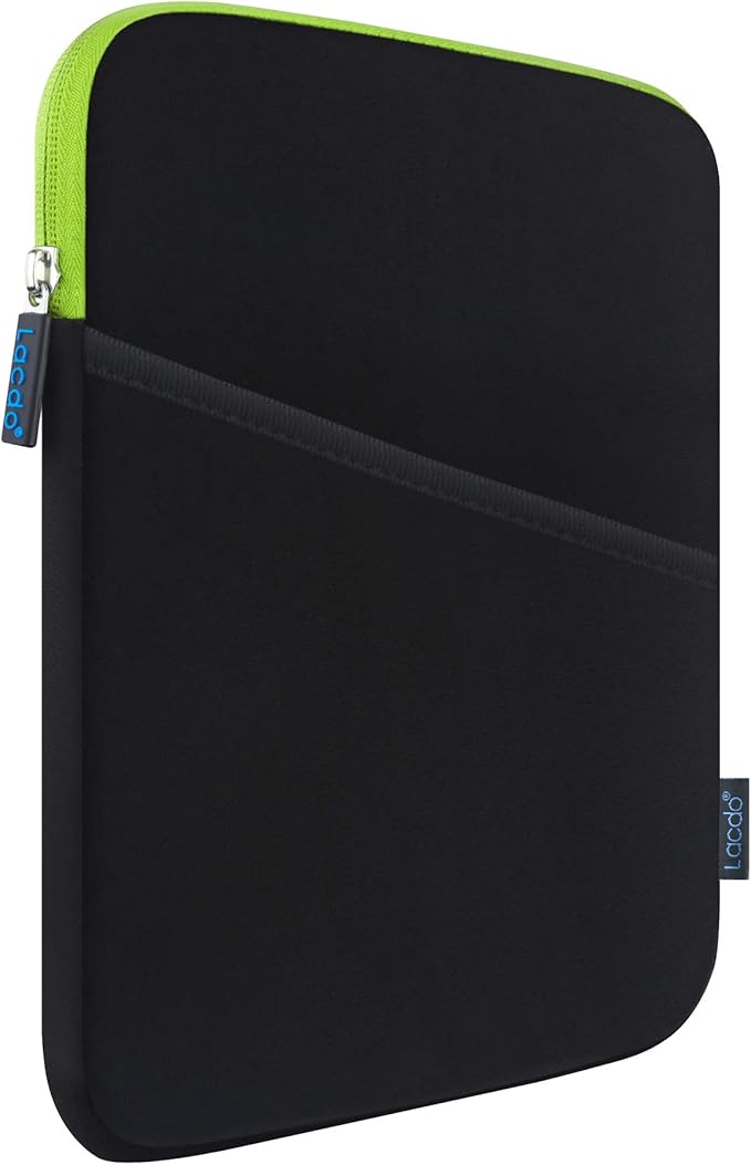 iPad Mini 7 Sleeve, iPad Mini Case Bag, Lacdo Shockproof Tablet Sleeve Case for iPad Mini 7,6,5,4,3,2 / Samsung Galaxy Tab A7 Lite 8.7" /Tab A 8.0" Protective iPad mini Sleeves Tablet Bag, Green/Black