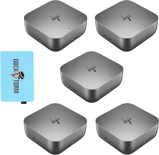 HP 180W G6 Thunderbolt 4 Ultra Dock Port Replicator Bundle w/DKZ Hub (Universal Thunderbolt/USB-C Docking Station, Single Cable for Charging, Data Transfers to Any Brand Laptop) 9X481UT#ABA (5-Pack)