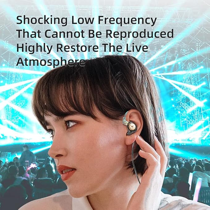 KZ EDX PRO in Ear Monitor Headphones IEM Earphones with 1DD, HiFi Deep Bass IEM for Gaming, Wired Gaming Earbuds with 10mm Dynamic Driver Detachable Cable for Video Music Church (Black, Without mic)
