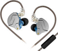 KZ ZSN Pro in Ear Monitor Headphones, 1BA 1DD Hybrid Driver Wired Gaming Earbuds, Deep Bass Sound Wired Ear Buds, HiFi IEM for Gaming Music Video Calling Singer Musician Drummer DJ (with mic, Blue)