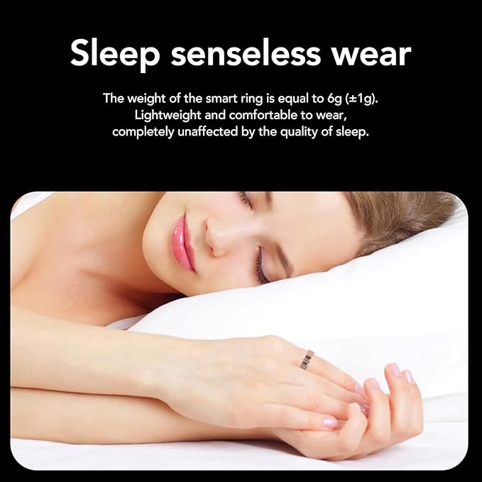 Smart Ring Fitness Tracker for Women & Men, IP68 Waterproof Wearable Health Tracker Ring with Sleep Monitoring Step Counting Camera Control Heart Rate Body Temperature