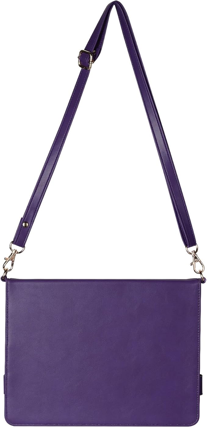 Handbag Case for iPad (A16) 11" 2025 & iPad 10th Gen 10.9", Techcircle Folio Stand PU Leather Crossbody Cover with Pencil Holder+Card Slots Wallet Case w/Shoulder Strap+Hand Strap, Purple