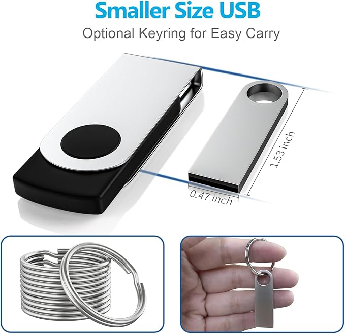 ABLAZE Custom Flash Drive 128GB 10 Pack, Personalized USB with Your Logo Metal Thumb Drives USB 2.0 Memory Stick Pendrive (Sliver)