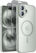 Symcele Designed for iPhone 16 Plus Case, Compatible with MagSafe, with Privacy Screen Protectors X2, [Camera Protection] [15FT Military Drop Protection] Shockproof Phone Case, 6.7", Calke Green