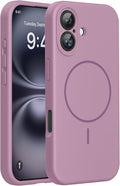 Miracase Magnetic for iPhone 16 Plus Case, [Soft Anti-Scratch Microfiber Lining], Compatible with MagSafe, Liquid Silicone Shockproof Drop Protection Phone Case for 16 Plus,Blackcurrant