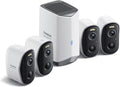 Baseus Wireless Cameras for Home Security, N1 4-Cam Kit with 2K Clarity, No Monthly Fee, 16TB Expandable Local Storage, 210-Day Battery Life, Spotlight & Alarm, Compatible with Alexa and Google Home