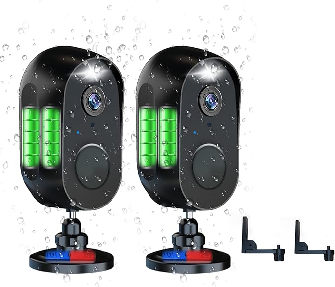LETSCEE Cameras for Home Security Outdoor Indoor,Security Cameras Wireless Outdoor Battery Rechargeable WiFi,2K Night Vision, Motion Detection,No Month fee SD Card/Cloud Storage,Weather Proof