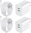 USB C Charger Block for Phone 17 16 15 Pro Max,20W Type C Charger with 12FT Long USB C to C Fast Charging Cord Cable Compatible for 17 16 15 Pro Max/17 16 15 Pro/15 Plus/15/Android Phone