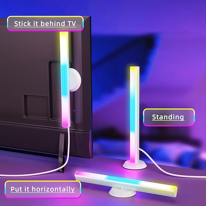 Smart LED Light Bar, TV Backlight Ambient Lighting, Work with Alexa, RGB Light Bar for Room with 16 Million Colors, Music Sync Gaming Lights APP Control, LED Lights for TV, PC, Party