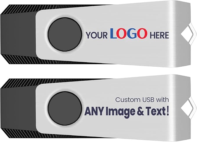 Customizable Flash Drives 2GB, Wooolken Personalized USB 2.0 Drive 10/20/50/100 Pack, Custom Thumb Drive Engraved Logo USB Drive (Mixcolors)