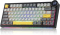 MechLands AJAZZ AK820V2 75% Wireless Gaming Keyboard with 0.9” TFT Display Screen & Knob, Gasket Mechanical Creamy Keyboard with 10000mAh Battery, Hot Swappable, RGB for Win/Mac (Black Grey)