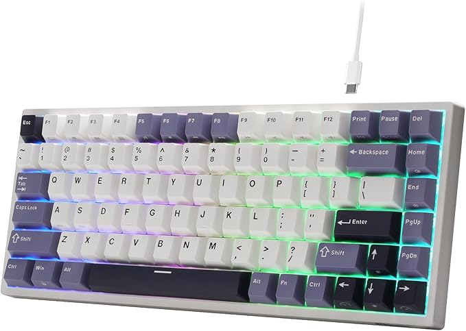 RK ROYAL KLUDGE C84 HE Rapid Trigger Gaming Keyboard, 75% TKL Wired RGB Mechanical Keyboard, Hall Effect Magnetic Switch Keyboard w/Actuation Point Adjustable, 8K Hz Polling Rate, for FPS Gamer